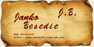 Janko Besedić vizit kartica